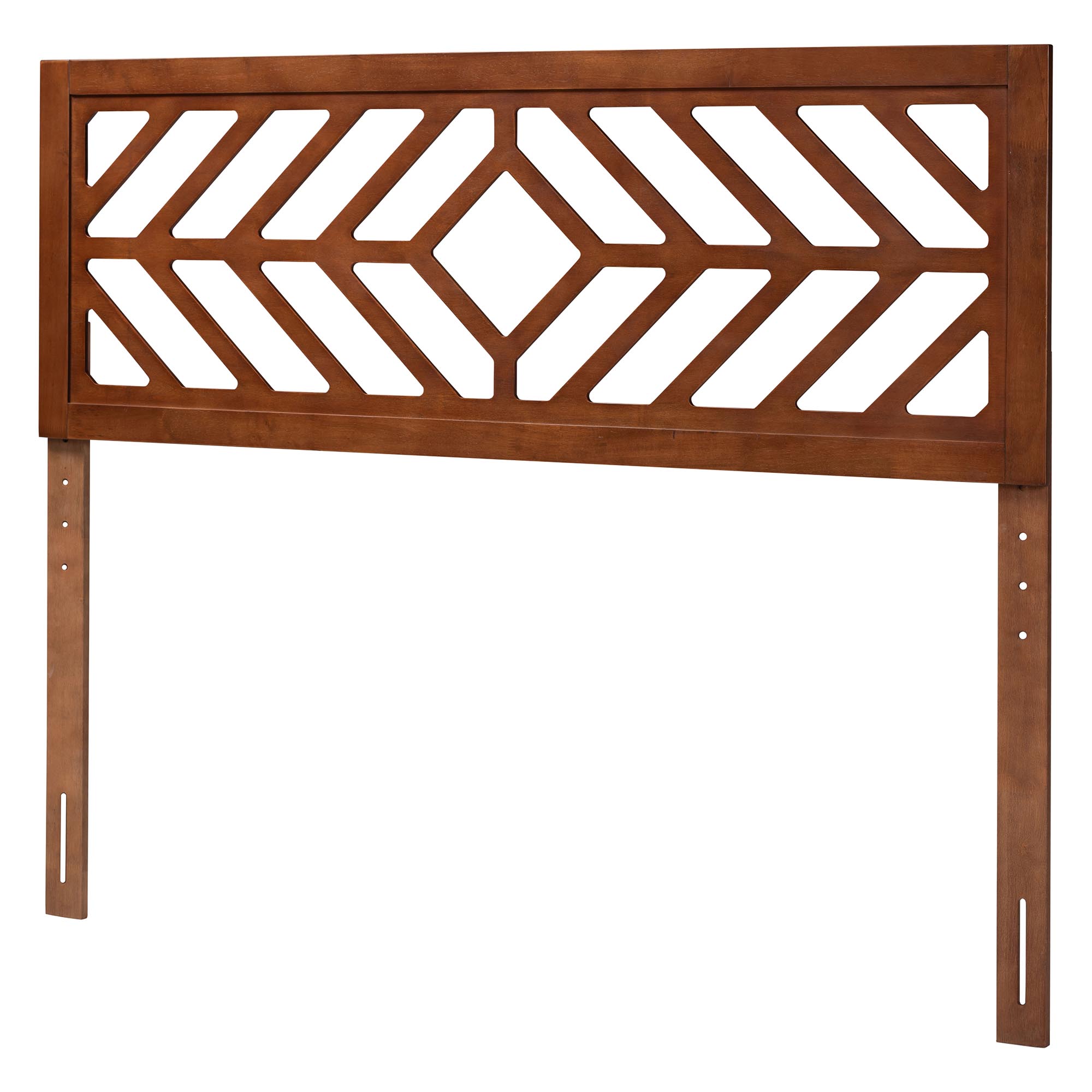 Baxton Studio Olsen Wood Headboard with Geometric Cutout Design - Modern Decorative Panel for Bed Frame, Contemporary Bedroom Accent with Adjustable Height, Queen